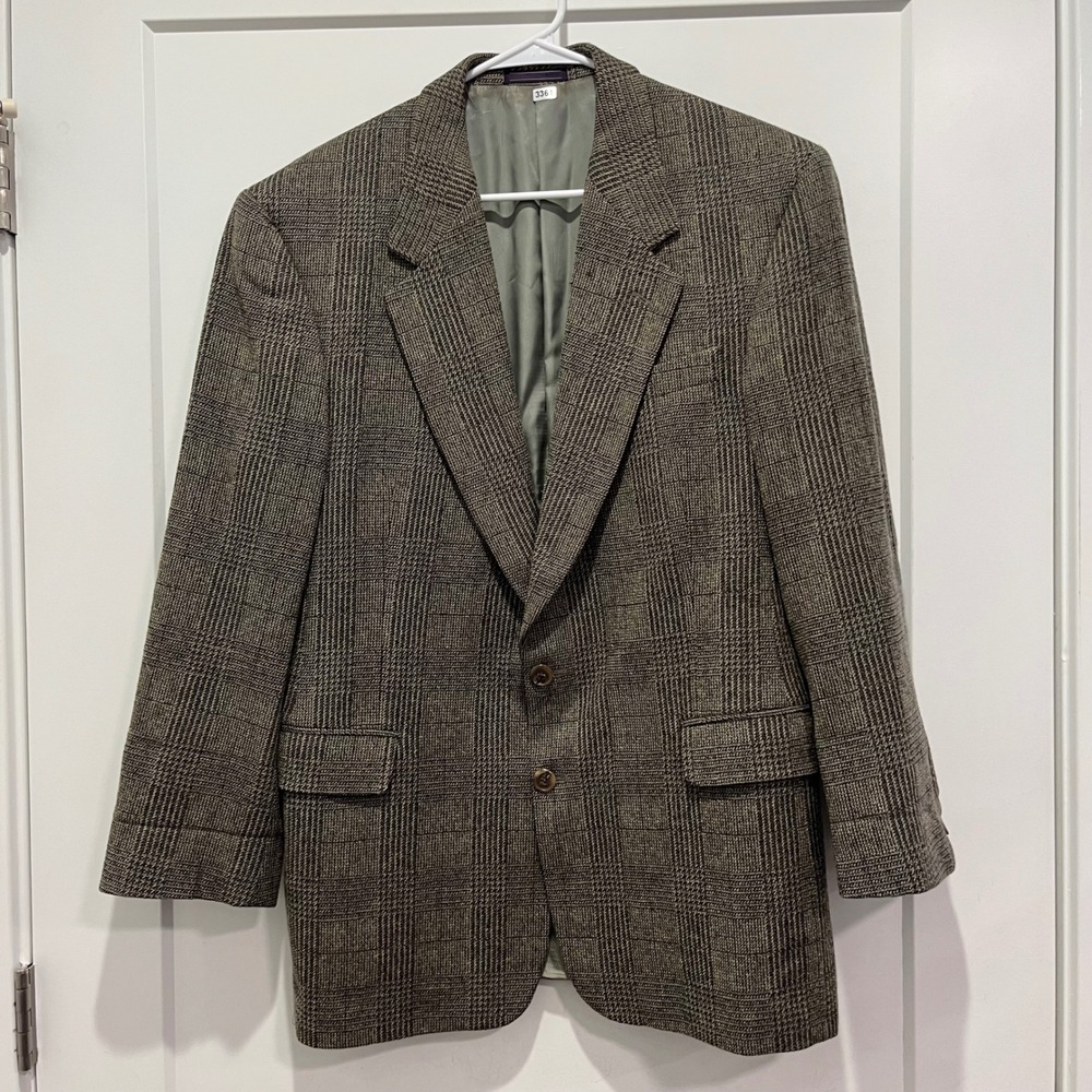 Nick Hilton Harleys Shorewood Mens 40R Wool Blazer Glen Plaid Sport Coat USA